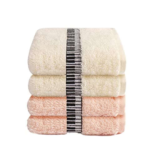 YLLWH Towel wash face Household Cotton Water Wipe Hair Hand Bath Couples Adults not Easy to Lose Hair (Color : A 4PS, Size : 50x25cm)