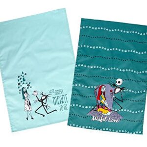 The Nightmare Before Christmas Jack and Sally Cotton Hand Towels, Set of 2 | Quick Dry Wash Cloths Bath Set Collection | Official Disney Home Decor For Kitchen, Bathroom