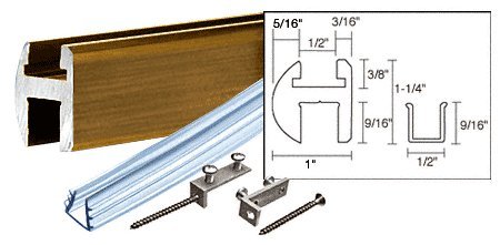 C.R. LAURENCE SDH980ABRS CRL Antique Brass Deluxe Shower Door Header Kit - 98"