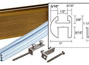 C.R. LAURENCE SDH980ABRS CRL Antique Brass Deluxe Shower Door Header Kit - 98"