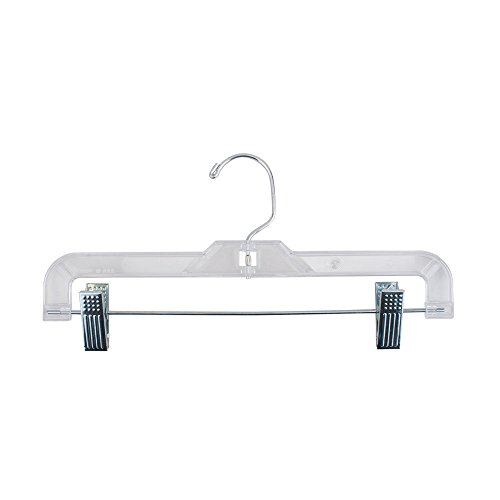 NAHANCO 611RC Super Heavy Weight Skirt/Slack Hanger, 12", Clear (Pack of 100)