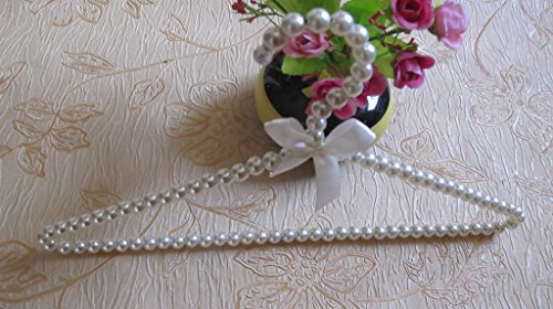 10 Pack Pearl Beads Metal Elegant Clothes Hangers Standard Hangers (White)