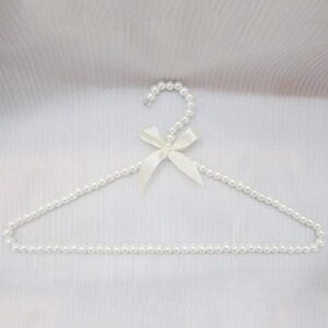 10 Pack Pearl Beads Metal Elegant Clothes Hangers Standard Hangers (White)