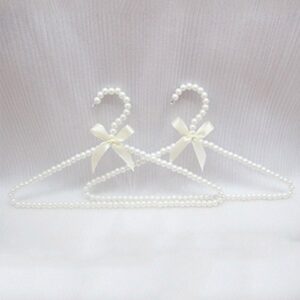 10 Pack Pearl Beads Metal Elegant Clothes Hangers Standard Hangers (White)