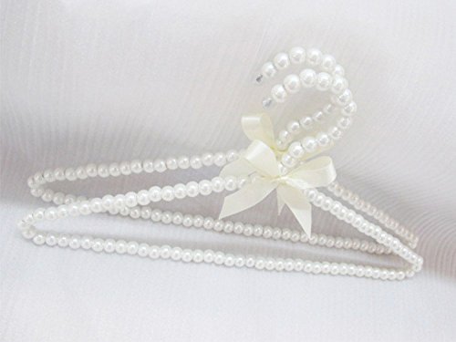 10 Pack Pearl Beads Metal Elegant Clothes Hangers Standard Hangers (White)