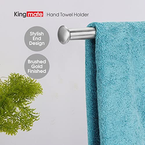 Kingmate Hand Towel Holder Stand, Natural Marble Base T-Shape Fingertip Towel Rack, Rust-Proof (Brushed Nickel)