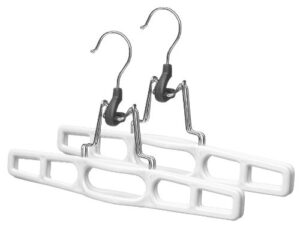 whitmor slack clamp hangers, s/2, chrome / white