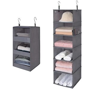 GRANNY SAYS Bundle of 1-Pack Shelf Organizer for Closet & 1-Pack Closet Hanging Storage Shelves