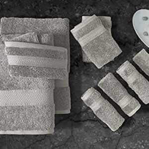 LANE LINEN 16 Piece Bath Towels Set - 100% Cotton for Bathroom Absorbent Luxury Towel Quick Dry Face 4 Hand 8 Wash Cloths Platinum