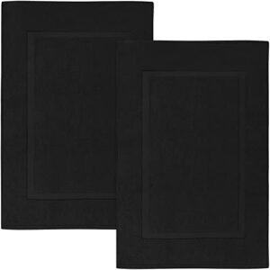 Utopia Towels Bundle Pack of 600 GSM Bath Sheet Set (2-Pack) and Banded Bath Mats (2-Pack) – 100% Ring-Spun Cotton – Highly Absorbent – Soft & Luxurious – Black