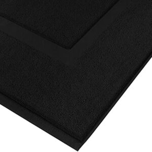 Utopia Towels Bundle Pack of 600 GSM Bath Sheet Set (2-Pack) and Banded Bath Mats (2-Pack) – 100% Ring-Spun Cotton – Highly Absorbent – Soft & Luxurious – Black