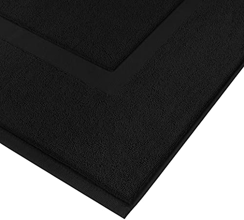 Utopia Towels Bundle Pack of 600 GSM Bath Sheet Set (2-Pack) and Banded Bath Mats (2-Pack) – 100% Ring-Spun Cotton – Highly Absorbent – Soft & Luxurious – Black