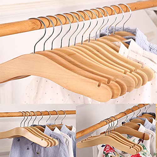 QONIA Wooden Baby Hangers,Kids Hangers,Notched Shoulder Design for Children,Decoration Hanger,10 Pack,Medium