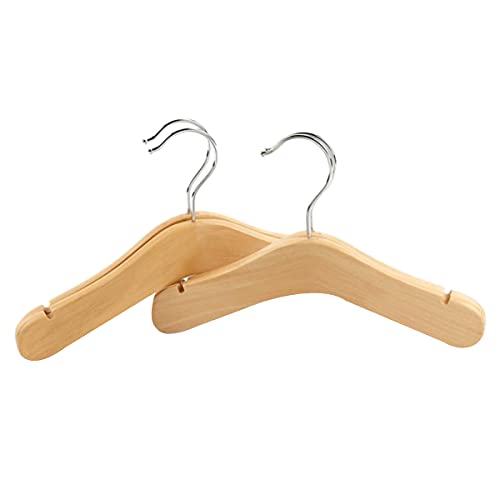 QONIA Wooden Baby Hangers,Kids Hangers,Notched Shoulder Design for Children,Decoration Hanger,10 Pack,Medium