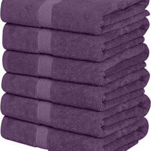 Utopia Towels [6 Pack Bath Towel Set, 100% Ring Spun Cotton (24 x 48 Inches) Medium Lightweight and Highly Absorbent Quick Drying Towels, Premium Towels for Hotel, Spa and Bathroom (Plum)