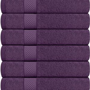 Utopia Towels [6 Pack Bath Towel Set, 100% Ring Spun Cotton (24 x 48 Inches) Medium Lightweight and Highly Absorbent Quick Drying Towels, Premium Towels for Hotel, Spa and Bathroom (Plum)