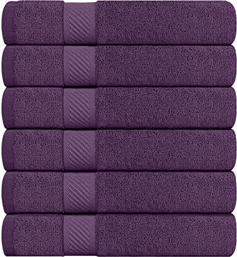 Utopia Towels [6 Pack Bath Towel Set, 100% Ring Spun Cotton (24 x 48 Inches) Medium Lightweight and Highly Absorbent Quick Drying Towels, Premium Towels for Hotel, Spa and Bathroom (Plum)