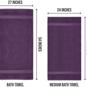 Utopia Towels [6 Pack Bath Towel Set, 100% Ring Spun Cotton (24 x 48 Inches) Medium Lightweight and Highly Absorbent Quick Drying Towels, Premium Towels for Hotel, Spa and Bathroom (Plum)