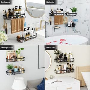 ANTOPY Shower Caddy Shelf Rack with Soap Dish Toothbrush Holder, Shower Organizer Rustproof Stainless Steel Shower Shelves Basket No Drilling Traceless Adhesive Wall Mount for Bathroom Kitchen 4 Pack