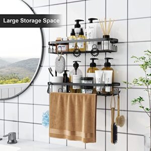 ANTOPY Shower Caddy Shelf Rack with Soap Dish Toothbrush Holder, Shower Organizer Rustproof Stainless Steel Shower Shelves Basket No Drilling Traceless Adhesive Wall Mount for Bathroom Kitchen 4 Pack