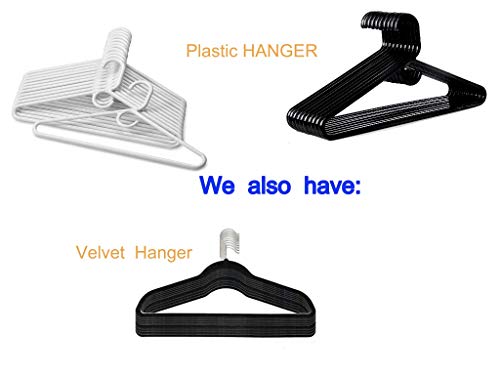 Plastic Hangers HD Heavy Duty, 16 Pcs. Black Color, Made in USA, 3/8” Thickness, Durable, Tubular, Lightweight, for Clothes, Coat, Pants, Shirts, Dress and More, TINEFF, Free and Quick delivery.