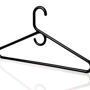 Plastic Hangers HD Heavy Duty, 16 Pcs. Black Color, Made in USA, 3/8” Thickness, Durable, Tubular, Lightweight, for Clothes, Coat, Pants, Shirts, Dress and More, TINEFF, Free and Quick delivery.