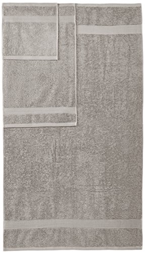 Amazon Basics 6-Piece Fade Resistant Bath, Hand and Washcloth Towel Set - Cotton, Gray