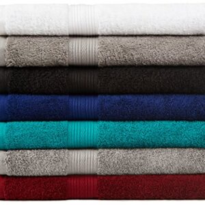 Amazon Basics 6-Piece Fade Resistant Bath, Hand and Washcloth Towel Set - Cotton, Gray