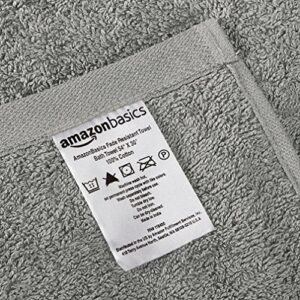 Amazon Basics 6-Piece Fade Resistant Bath, Hand and Washcloth Towel Set - Cotton, Gray