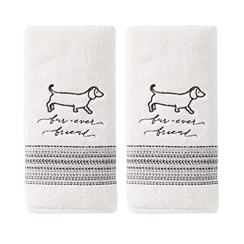 SKL Home by Saturday Knight Ltd. Fur Ever Friends 2-Piece Hand Towel Set, White