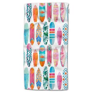 hgod designs surfboards hand towels,watercolor wave tropical surfboards summer beach pattern 100% cotton soft bath hand towels for bathroom kitchen hotel spa hand towels 15"x30"