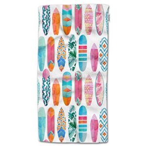 HGOD DESIGNS Surfboards Hand Towels,Watercolor Wave Tropical Surfboards Summer Beach Pattern 100% Cotton Soft Bath Hand Towels for Bathroom Kitchen Hotel Spa Hand Towels 15"X30"