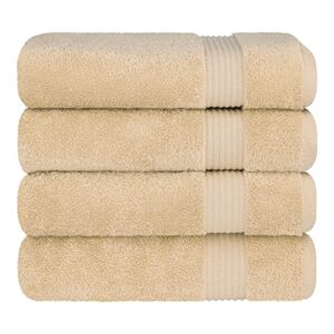 Cotton Paradise Bath Towels, 100% Turkish Cotton 27x54 inch 4 Piece Bath Towel Sets for Bathroom, Soft Absorbent Towels Clearance Bathroom Set, Sand Taupe Bath Towels
