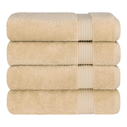 Cotton Paradise Bath Towels, 100% Turkish Cotton 27x54 inch 4 Piece Bath Towel Sets for Bathroom, Soft Absorbent Towels Clearance Bathroom Set, Sand Taupe Bath Towels