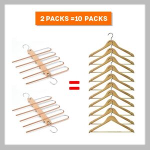 2 Pcs Pants Hangers Space Saving , Pants Rack Hangers , Foldable Hangers , Metal Layer Hanger Trouser Hanger , Multifunctional Trouser Hanger , Closet Jeans Organizer , Single Trouser Hanger.