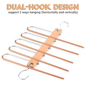 2 Pcs Pants Hangers Space Saving , Pants Rack Hangers , Foldable Hangers , Metal Layer Hanger Trouser Hanger , Multifunctional Trouser Hanger , Closet Jeans Organizer , Single Trouser Hanger.