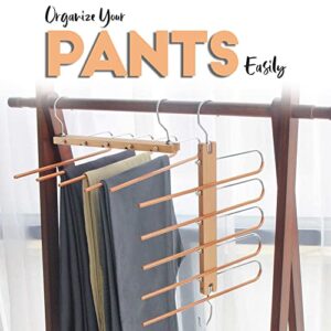 2 Pcs Pants Hangers Space Saving , Pants Rack Hangers , Foldable Hangers , Metal Layer Hanger Trouser Hanger , Multifunctional Trouser Hanger , Closet Jeans Organizer , Single Trouser Hanger.