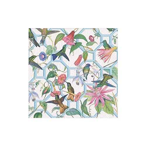 Caspari Hummingbird Trellis Paper Cocktail Napkins - 20 Per Package