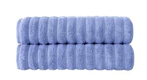 classic turkish towels luxury ribbed 2 piece bath towel set - 100% turkish cotton absorbent, quick-dry, premium towels for bathroom, 27x54 inches (royal blue)