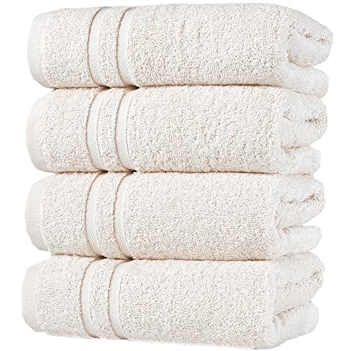 Hammam Linen Bath Sheet Towels 6 Pieces Bundle | Includes: 2 Luxury Bath Sheet Towels, 4 Hand Towels | Quality, Soft Towel Set | Sea Salt