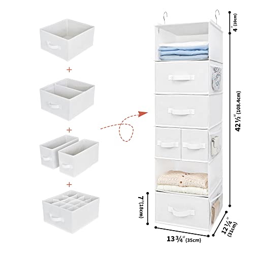 GRANNY SAYS Bundle of 1-Pack Hanging Clothing Organizer & 3-Pack Trapezoid Storage Bins