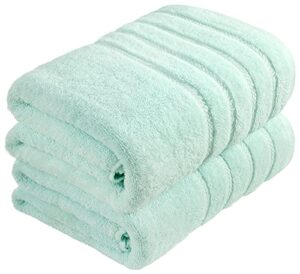 comfort realm ultra soft towel set, combed cotton 600 gsm 100 percent cotton (mint, 2 bath sheet)