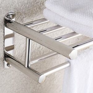 Stainless Steel Double Towel Bar 23 Inch With 5 Hooks ,Bathroom Shelves, Towel Holders Bath ,Towel Rack, Bathroom Shelves