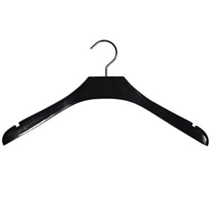 nahanco 23417hu wooden jacket hanger, concave, home use, 17", high gloss black (pack of 6)