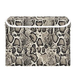 senya Large Storage Bins with Lids Large Closet Storage Bins Snake Skin Print, Foldable Fabric Storage Boxes with Handle for Home Bedroom Office(228vb9c1)