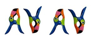 c&h beach tower clips, beach towel holders, clips, beach, patio or pool accessories, portable towel clips, chip clips, secure clips, toucan style (2 set per order)