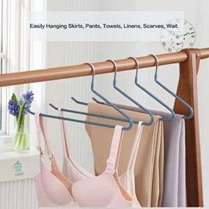 YQMY Pants Hangers Slack/Trousers Hangers 10 Pack, Open Ended Design Space Saving Slim Strong and Durable Anti-Rust Chrome Metal Hangers (White Heavy Duty)