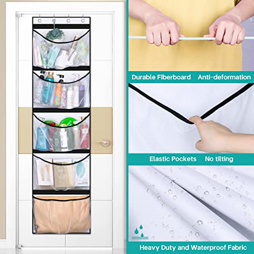 KEETDY 5 Pockets Over the Door Organizer and 5 Large Pockets Over the Door Organizer Hanging Door Storage for Closet