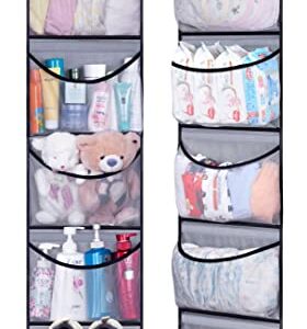 KEETDY 5 Pockets Over the Door Organizer and 5 Large Pockets Over the Door Organizer Hanging Door Storage for Closet