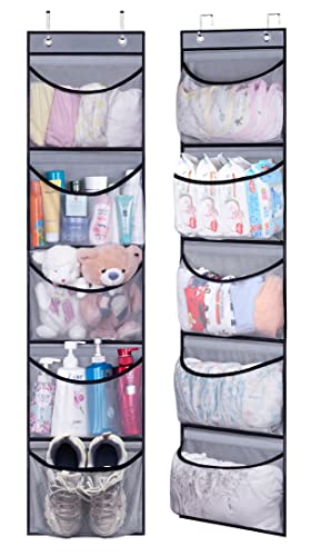 KEETDY 5 Pockets Over the Door Organizer and 5 Large Pockets Over the Door Organizer Hanging Door Storage for Closet